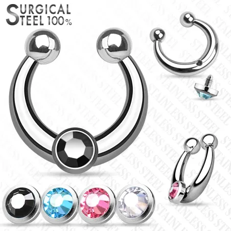 Faux piercing septum strass interchangeables