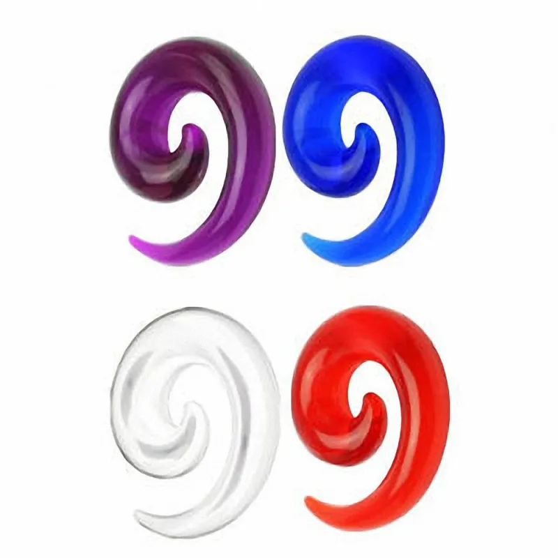 Piercing Ecarteur Oreille Acrylique Spirale