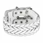 Bracelet en cuir tressé blanc double ceinture