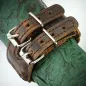 Bracelet en cuir tressé marron double ceinture