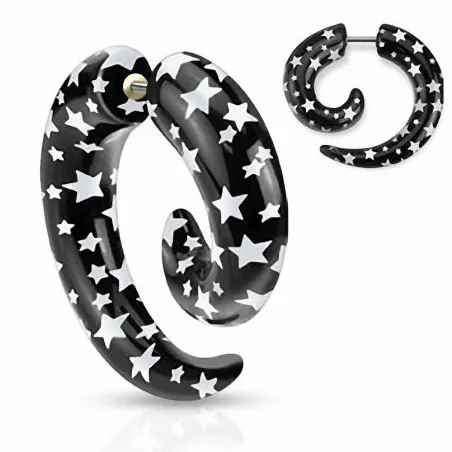 Piercing faux écarteur spirale étoiles