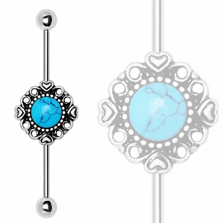 Piercing industriel vintage turquoise