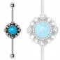 Piercing industriel oreille vintage turquoise