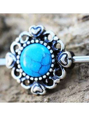 Piercing industriel vintage turquoise