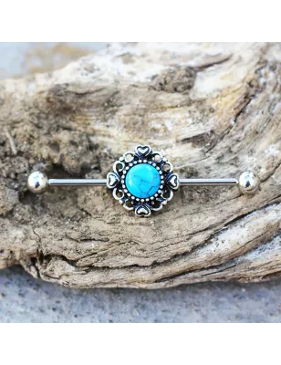 Piercing industriel vintage turquoise