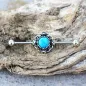 Piercing industriel oreille vintage turquoise