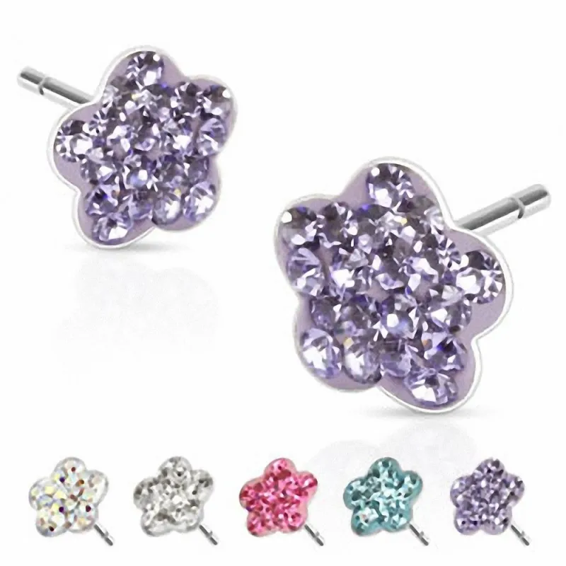 Paire boucles d'oreille fleur