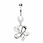 Piercing nombril avec pendentif fleur