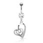 Piercing nombril double coeur acier chirurgical