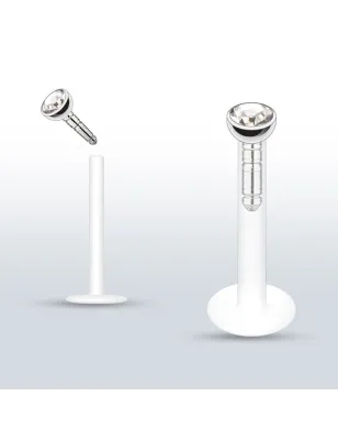 Piercing Labret PTFE Flexible Gemme