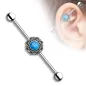 Piercing industriel oreille filigrane turquoise