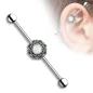 Piercing industriel oreille filigrane opale