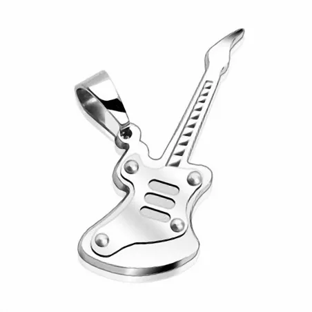 Pendentif guitare argentée