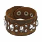 Bracelet en cuir marron skulls