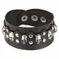 Bracelet en cuir noir skulls