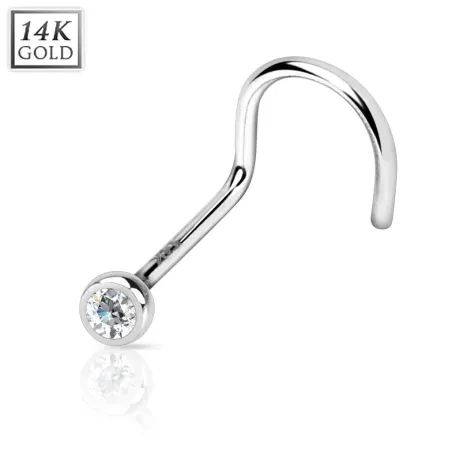 Piercing nez or blanc 14 carats gemme clair