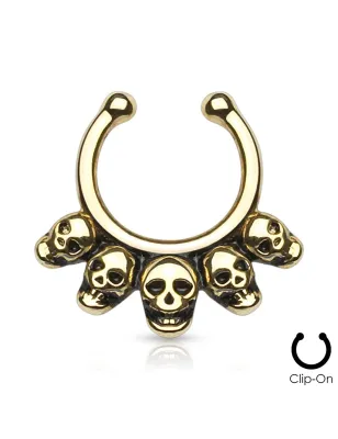 Faux piercing septum skulls