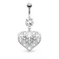 Piercing nombril coeur filigrane