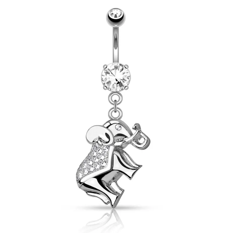 Piercing nombril éléphant pavé de strass