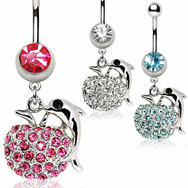 Piercing nombril pomme dauphin