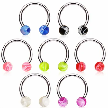 Piercing circulaire boules marbrées