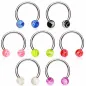 Piercing oreille circulaire boules marbrées