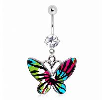 Piercing nombril papillon tie & dye