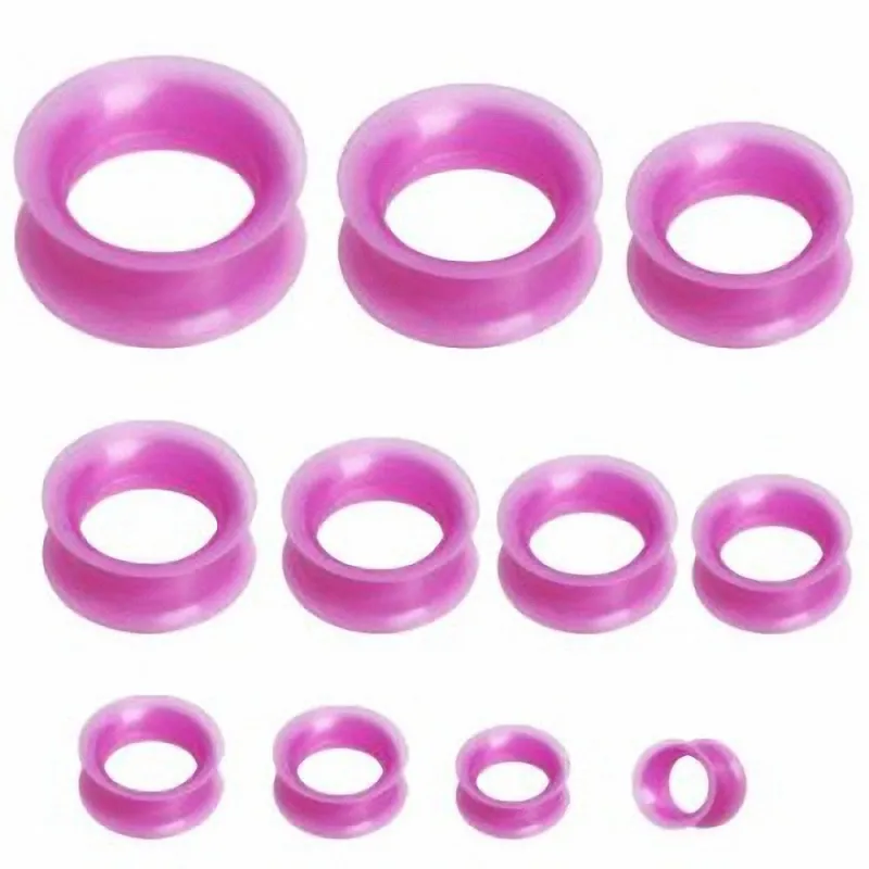 Piercing plug silicone métallique violet