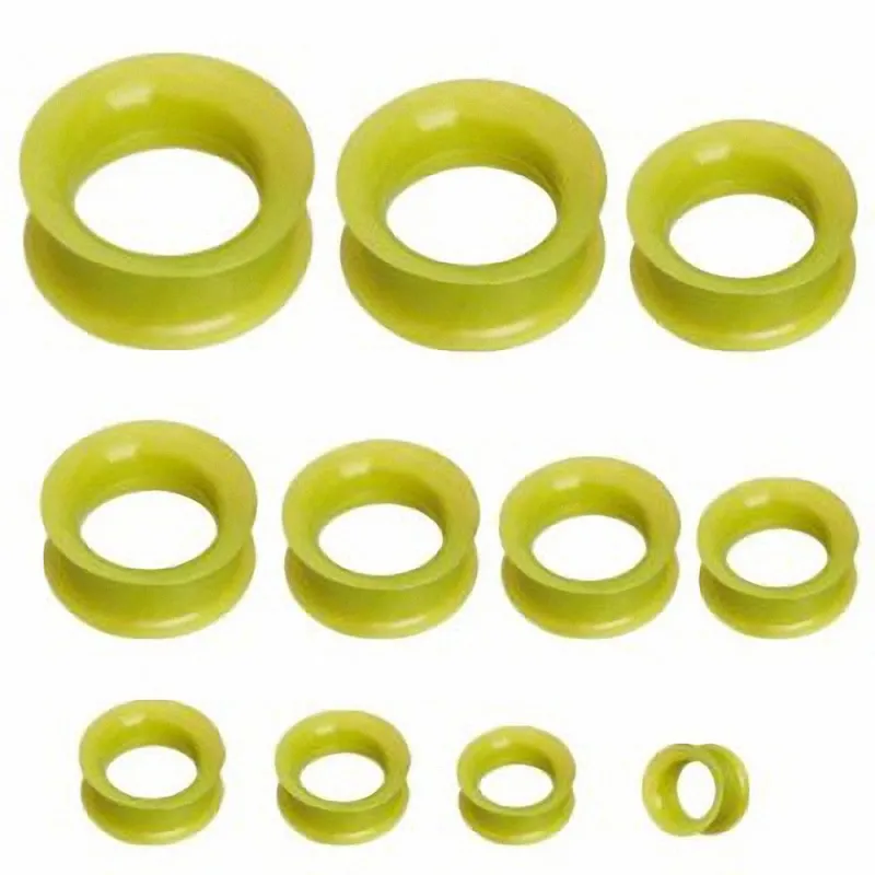 Piercing plug silicone métallique vert