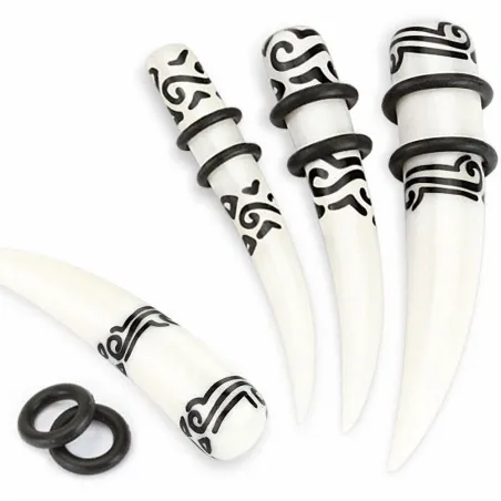 Piercing écarteur tribal en bois blanc