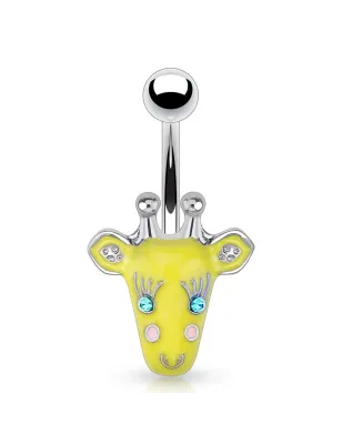 Piercing nombril tête de girafe