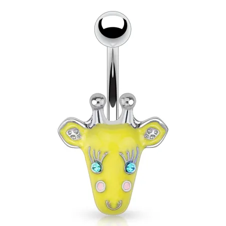 Piercing nombril tête de girafe