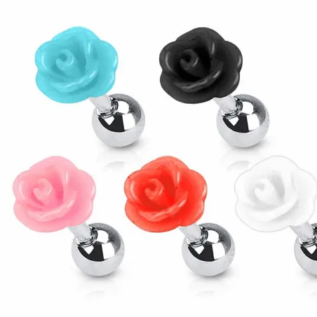 Piercing cartilage rose acrylique