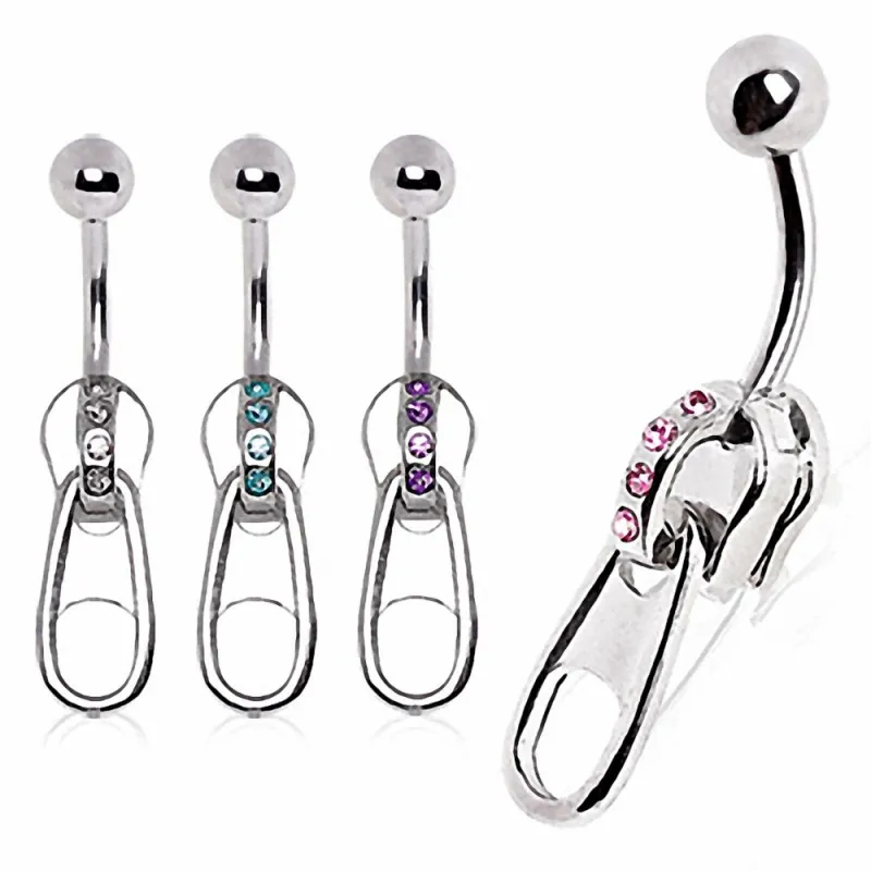 Piercing nombril zip de fermeture