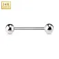 Piercing Barbell en Or Blanc 14 Carats (langue, oreille, teton)