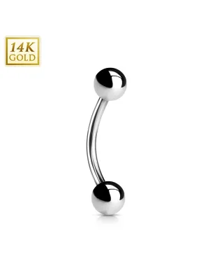 Piercing arcade or blanc 14k boules