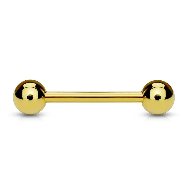 Piercing Barbell Plaqué doré (langue, oreille, téton)