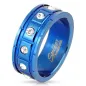 Bague rectangulaire 12 gemmes bleu