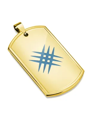 Pendentif plaque militaire dorée griffes croisées