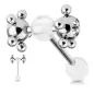 Piercing langue multi billes transparent