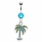 Piercing nombril palmier turquoise