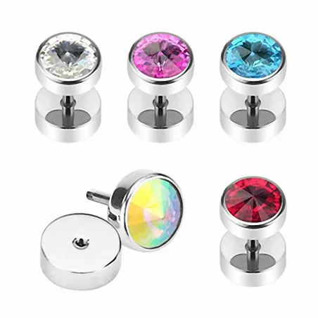 Piercing faux plug crystal