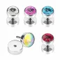 Piercing faux plug crystal