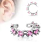 Faux piercing oreille manchette strass rose