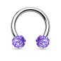 Piercing oreille teton fer à cheval crystal tanzanite