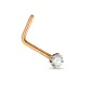 Piercing nez tige L or rose strass