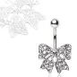 Piercing nombril noeud de ruban strass