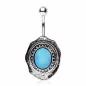 Piercing nombril broche turquoise