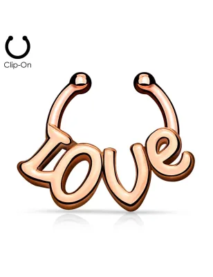 Faux piercing septum Love or rose