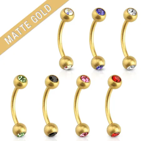 Piercing arcade strass doré mat